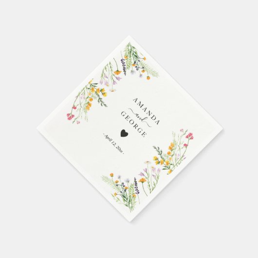 Wildbloemen Weddenschapcocktails Servet (Hoek)