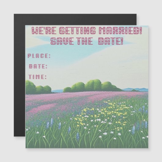 Wildbloemen Weddenschappen Uitnodiging voor schild Magnetische Uitnodiging (Voorkant / Achterkant)