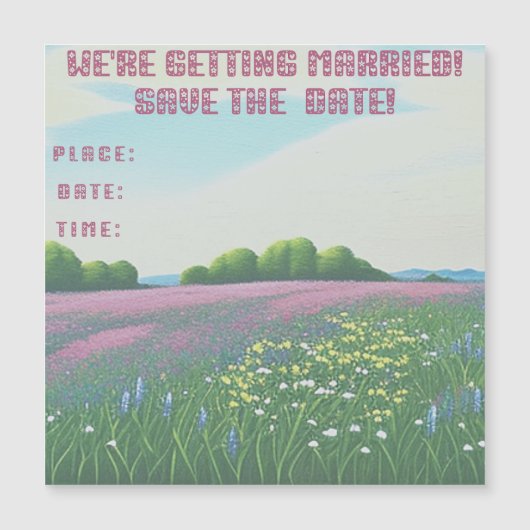 Wildbloemen Weddenschappen Uitnodiging voor schild Magnetische Uitnodiging (Voorkant)