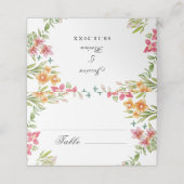 Wildbloemen Wedding, Boho Floral Place Card Plaatskaartje (Buitenkant ongevouwen)