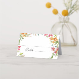 Wildbloemen Wedding, Boho Floral Place Card Plaatskaartje