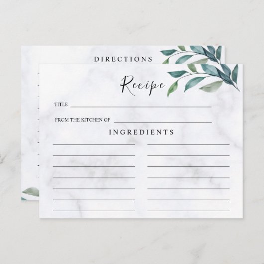 Wildbloemen Wedding, Boho Recipe Card Briefkaart (Voorkant / Achterkant)