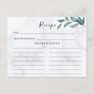 Wildbloemen Wedding, Boho Recipe Card Briefkaart
