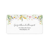 Wildbloemen Weduwlabel retouradres Etiket (Voorkant)