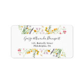 Wildbloemen Weduwlabel retouradres Etiket (Voorkant)