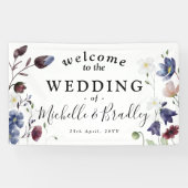 Wildbloemen "Welkom bij" Chic Boho Wedding Spandoek (Horizontaal)