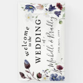 Wildbloemen "Welkom bij" Chic Boho Wedding Spandoek (Verticaal)