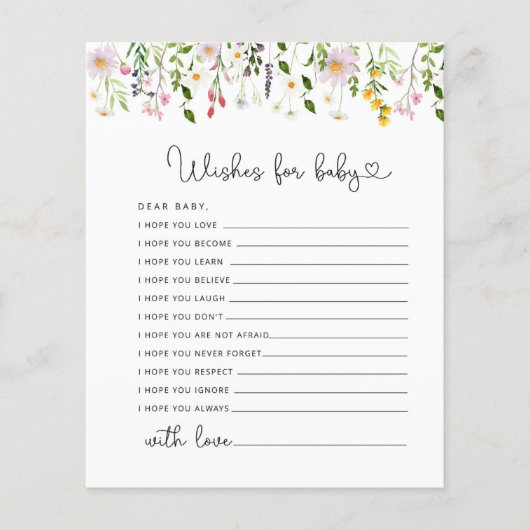 Wildbloemen wenst baby (Voorkant)