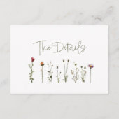 Wildbloemen witte bruiloft de details informatiekaartje (Voorkant)