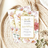 Wildbloemen zacht bloemzoet 16 Verjaardag Kaart