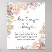 Wildbloemen Zeg geen baby shower game Poster (Voorkant)