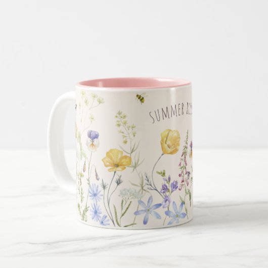 Wildbloemen, Zomergelukzaligheid Tweekleurige Koffiemok (Voorkant links)