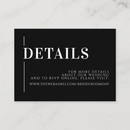 Wildbloemen Zwarte bruiloft - Gegevens Informatiekaartje (Voorkant)