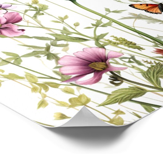 Wildbloementuin Bruiloft Welkomstbord Poster (Hoek)