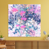 Wildbloemenveld Impressionisme -Roze Canvas Afdruk (Insitu (Woonkamer))