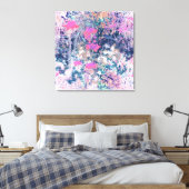 Wildbloemenveld Impressionisme -Roze Canvas Afdruk (Insitu (Slaapkamer))