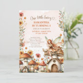 Wildbloemfee Eerste 1e Verjaardag Tuin Feest Kaart (Staand voorkant)