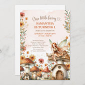 Wildbloemfee Eerste 1e Verjaardag Tuin Feest Kaart (Voorkant / Achterkant)