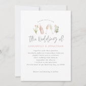 wildbloemflorale champagne modern script aankondiging (Voorkant)