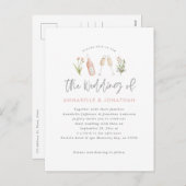 wildbloemflorale champagne modern script kondigt a feestdagenkaart (Voorkant / Achterkant)