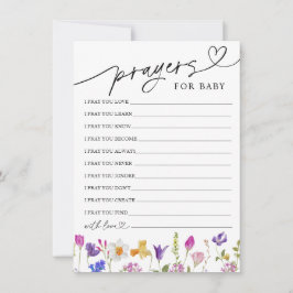 Wildbloemgebeden en wensen voor Baby Kaart