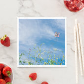 Wildbloemgrens aan de zomerhemel servet (Insitu)