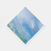 Wildbloemgrens aan de zomerhemel servet (Hoek)