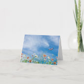 Wildbloemgrens en vlinder notitiekaartje (Voorkant)