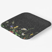 Wildbloemgrens op Zwitserse Stippen Papieren Bordje (Gebogen)