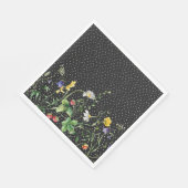 Wildbloemgrens op Zwitserse Stippen Servet (Hoek)