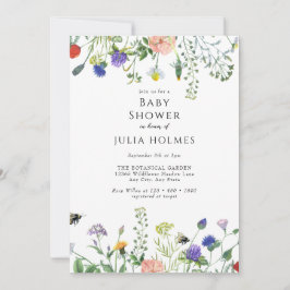 Wildbloemgroen | Bijen Bloemen | BABY SHOWER Kaart