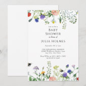 Wildbloemgroen | Bijen Bloemen | BABY SHOWER Kaart (Voorkant / Achterkant)