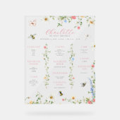 Wildbloemhommel | 1e Verjaardag mijlpaal Acryl Bord (Voorkant)