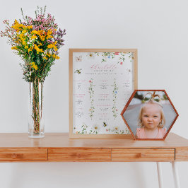 Wildbloemhommel | 1e Verjaardag mijlpaal Poster