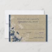 Wildbloemigen en Burlap Huwelijksreactie RSVP Kaartje (Voorkant)