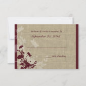 Wildbloemigen en Burlap Huwelijksreactie RSVP Kaartje (Voorkant)