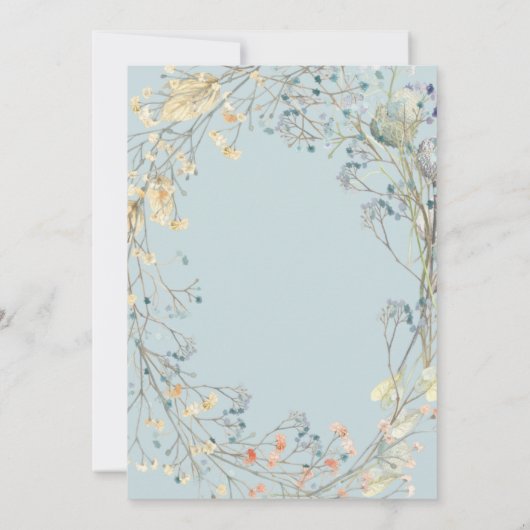 Wildbloemkrans met vlinder | Baby Sprinkle Kaart (Achterkant)