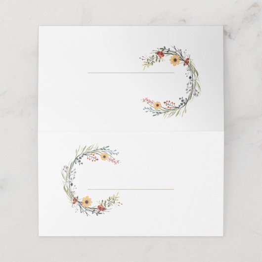 Wildbloemkransnaam Plaatskaartje (Buitenkant ongevouwen)