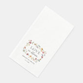 Wildbloemliefde in bloei bruiloft servet (Hoek)