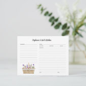 Wildbloemmand Recept Kaart sjabloon (Staand voorkant)