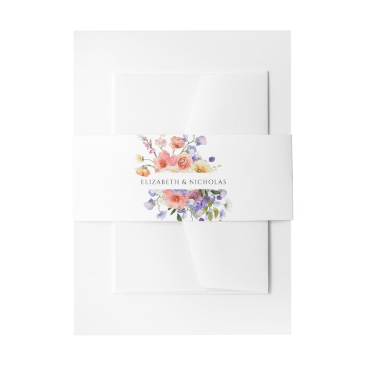 Wildbloemmonogram | Bloemenbruiloft Uitnodigingen Wikkel (Voorkant Voorbeeld)