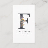 Wildbloemmonogram F Visitekaartje (Voorkant)