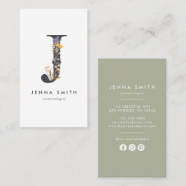 Wildbloemmonogram J Visitekaartje