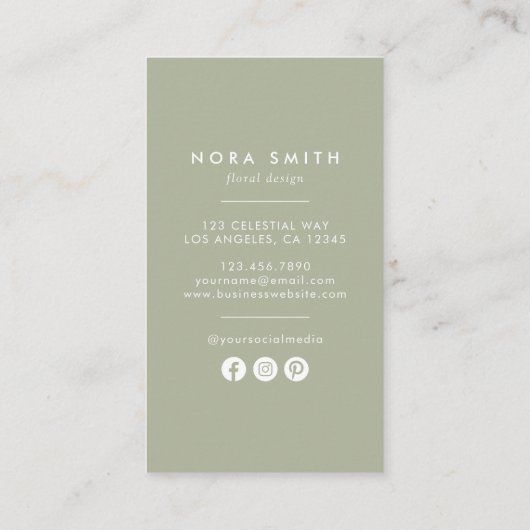 Wildbloemmonogram N Visitekaartje (Achterkant)