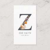 Wildbloemmonogram Z Visitekaartje (Voorkant)