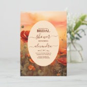 Wildbloempapaver minimalistisch modern vrijgezelle kaart (Staand voorkant)