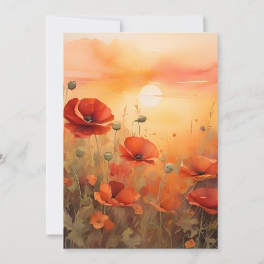 Wildbloempapaver minimalistische moderne bruiloft save the date (Achterkant)
