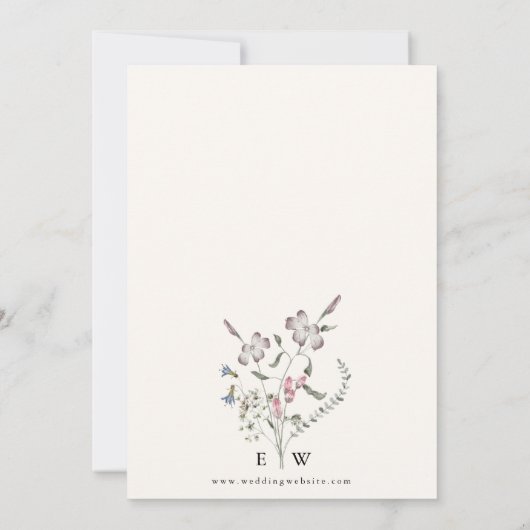 Wildbloempastel Weddenschap Kaart (Achterkant)