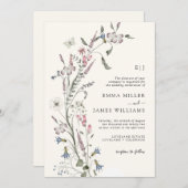 Wildbloempastel Weddenschap Kaart (Voorkant / Achterkant)