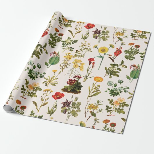  Wildbloempatroon Cadeaupapier (Uitgerold)